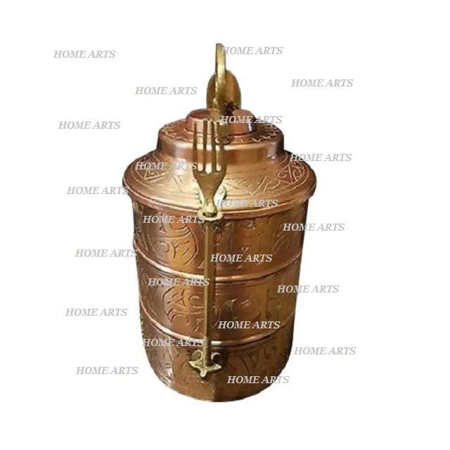 solid copper 3 tier tiffin box