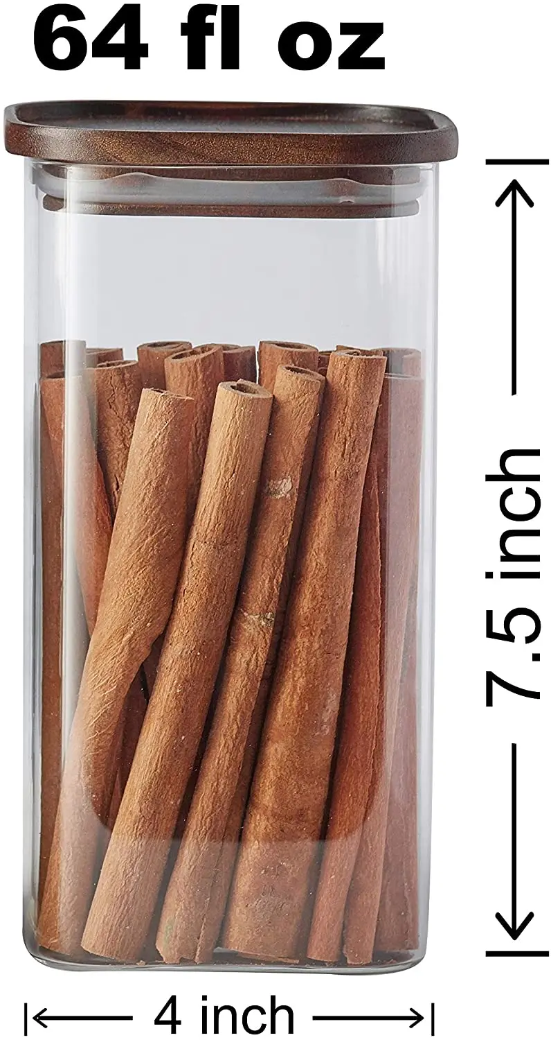 Square Borosilicate Glass Jars With Wood Lids Buy Borosilicate Glass