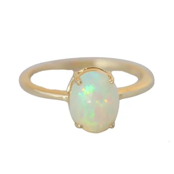 Natural Ethiopian Opal Gemstone Ring Solid 14k Yellow Gold Jewelry Gold Ring Supplier Fine Jewelry manufacturer Opal Ring