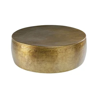 Gold Brass Finished Aluminium Metal Coffee Table Wholesale Exporter New Design Decorative Metal Coffee Center Table