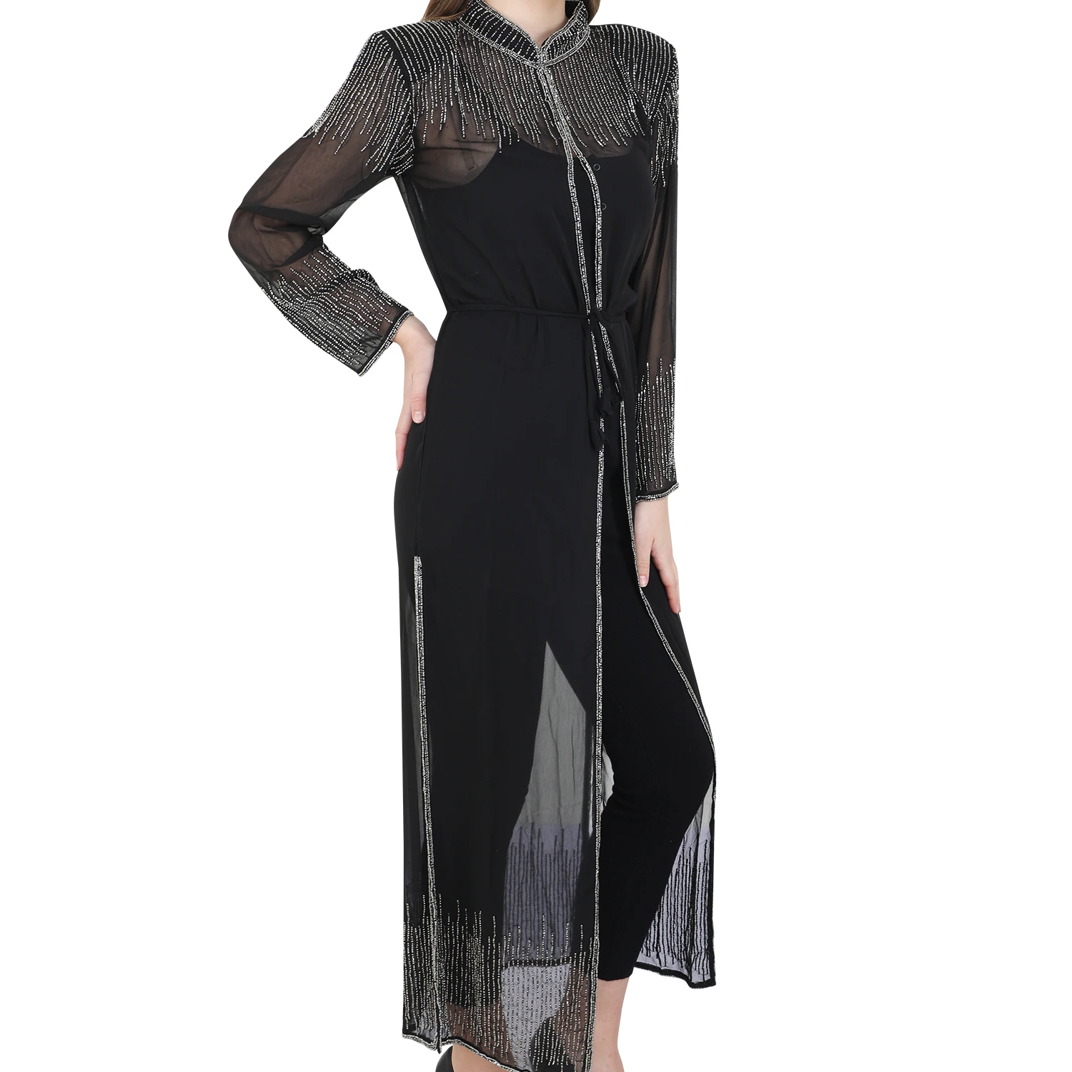 Muslim Women Embroidery Long Maxi Dress Kaftan Robe A-line Abaya Cocktail Jilbab 
