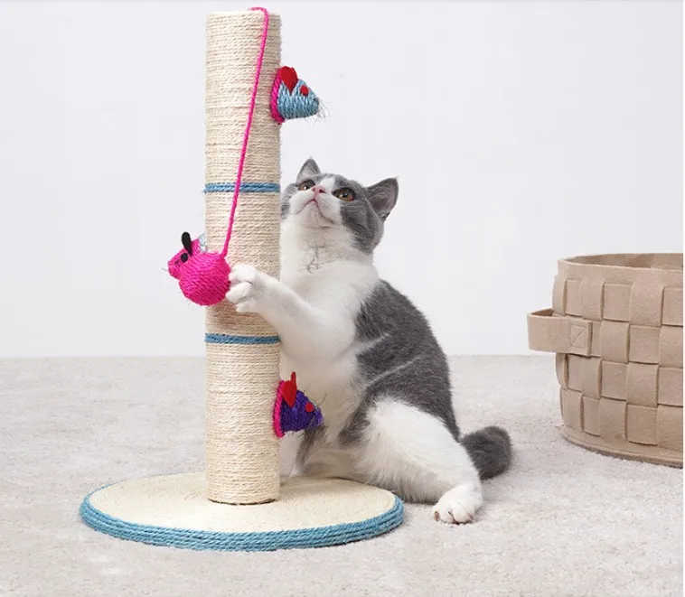 Cat Toy Tree Tower With Sisal Cat Scratching Post And Playing Swing