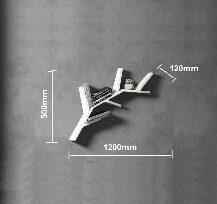 Школьная учебная комната L1200mmxD120mmxH500mm уникальная декоративная Современная коричневая деревянная ветка дерева детская книжная полка из
