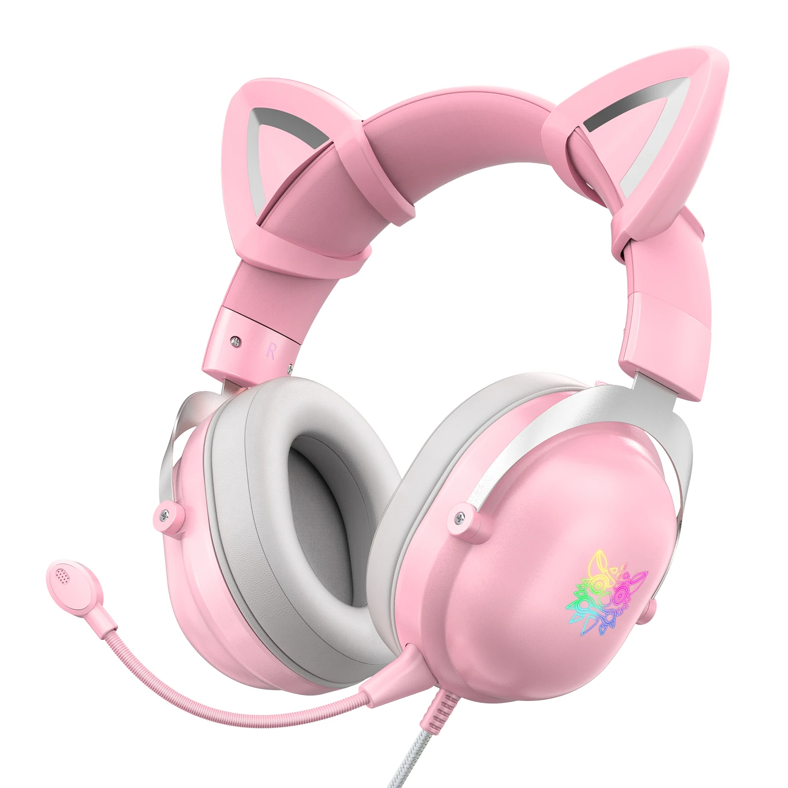 Stereo Pink Cute 3.5mm Wired Music Headphone with Microphone Girls Computer Gamer Headset Stereo Pink Cute 3.5mm Wired Music Headphone with Microphone Girls Computer Gamer Headset