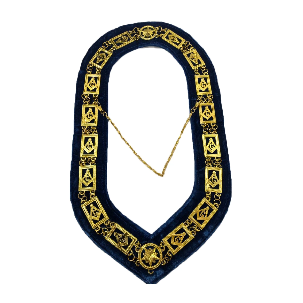Ошейник с золотой цепочкой Masonic Blue, ошейник с золотой цепочкой в новом стиле