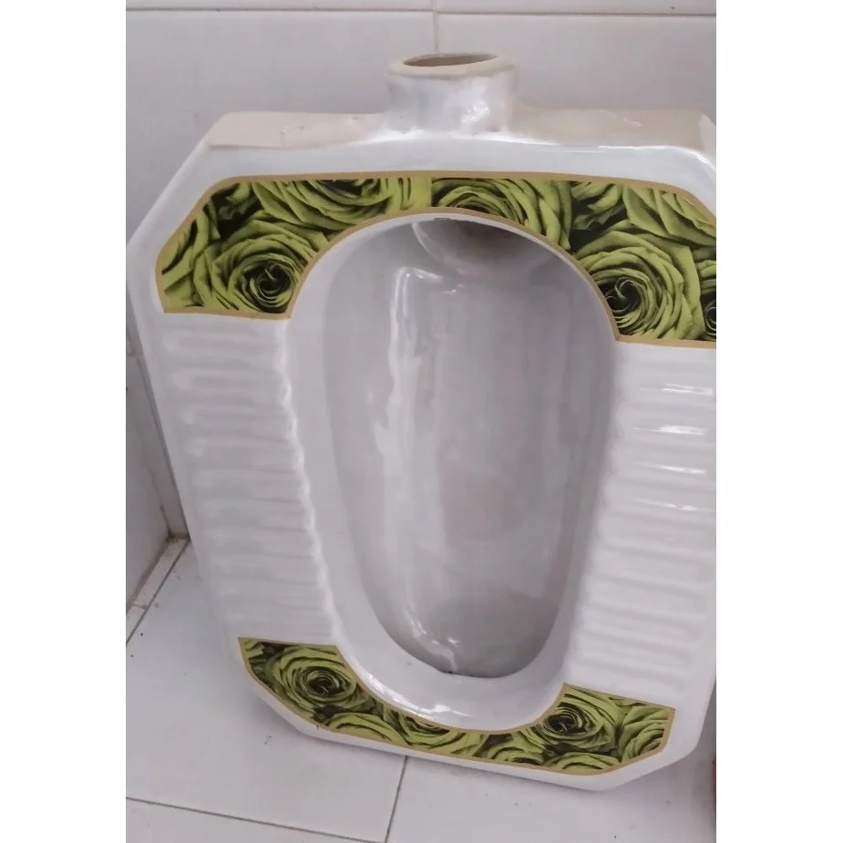 Designer Color Printed Bathroom sanitary ware product manufacturer cheap price medium Deep Squatting Orisa pan Toilet Commode WC