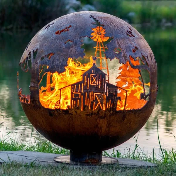 Outdoor Corten Steel Fireball Fire Ball Corten Steel Garden Fire Pit Ball Buy Fire Ball Fire