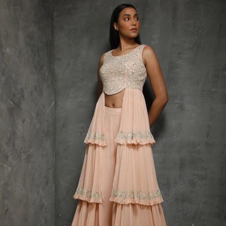 crop top plazo dress for wedding