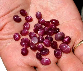 wholesale price order quantity loose cabochon gemstone synthetic aaa quality star ruby gemstone