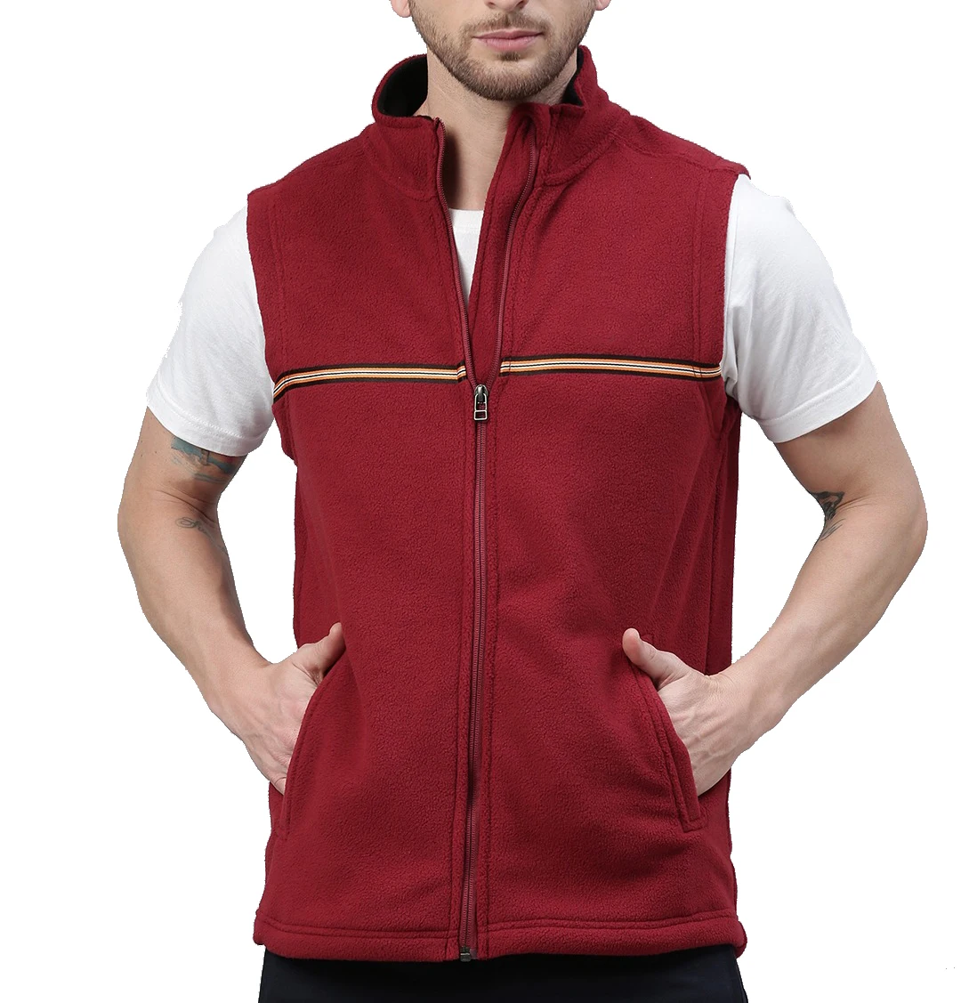 Gilet In Pile Con Cappuccio Senza Maniche Pull Gilet Da Palestra  Abbigliamento Sportivo Abbigliamento Marrone Rossiccio Personalizzato Con  Cerniera Frontale Ricamato Uomo - Buy Gilet In Pile Tasca Della Chiusura  Lampo Della