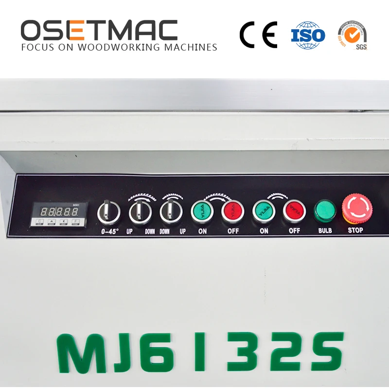OSETMAC Woodworking Precision CE Certificated Electric Lifting Digital Display Sliding Panel Saw MJ6132S