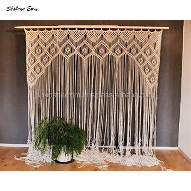 Cortina De Macramé Bohemia Tejida A Mano - Para Puertas, Divisor De Habitación O Fondo De Bodas - Decoración Boho Chic