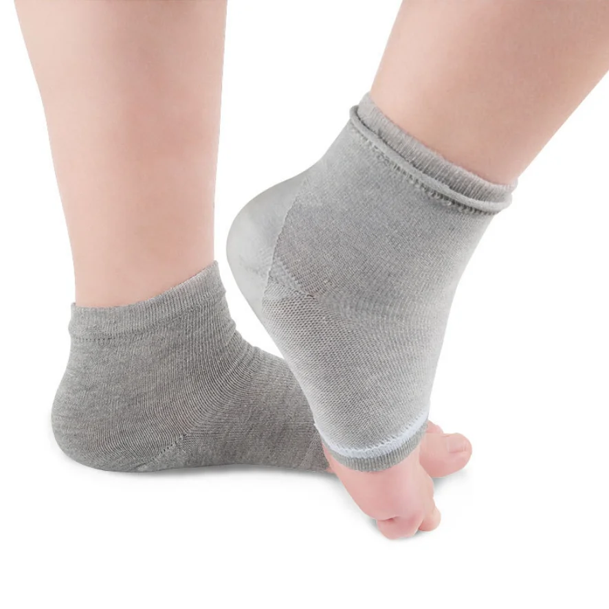 ZenToes Moisturizing Heel Socks 2 Pairs Gel Lined Toeless Spa Socks to Heal  and Treat Dry, Cracked Heels While You Sleep (Regular, Gray)