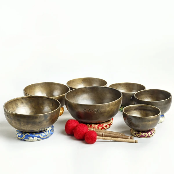 100% Natural Handmade 7 Chakra Singing Bowl Set for Healing