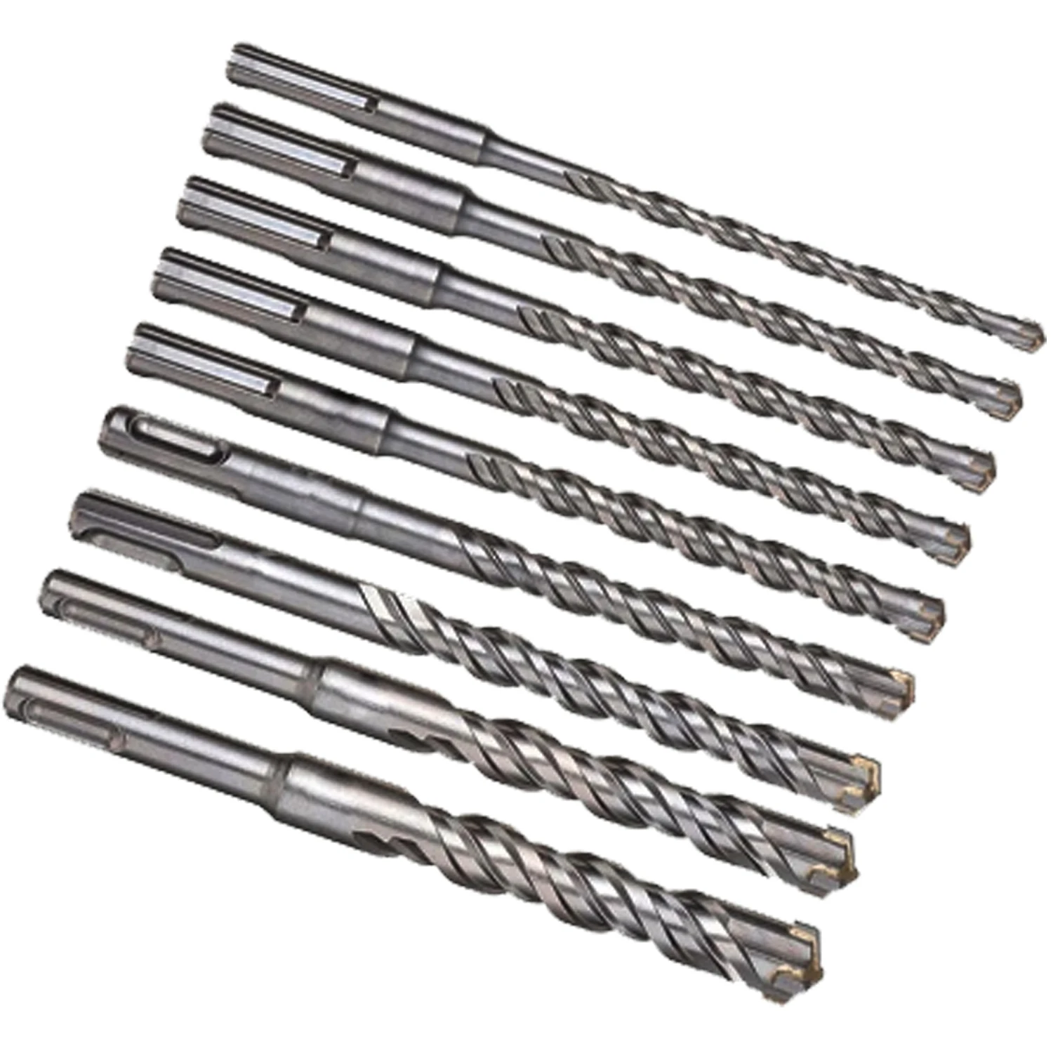 9pcs Sds Concrete Drill Plus Double Slot Masonry Hammer Bits 516mm