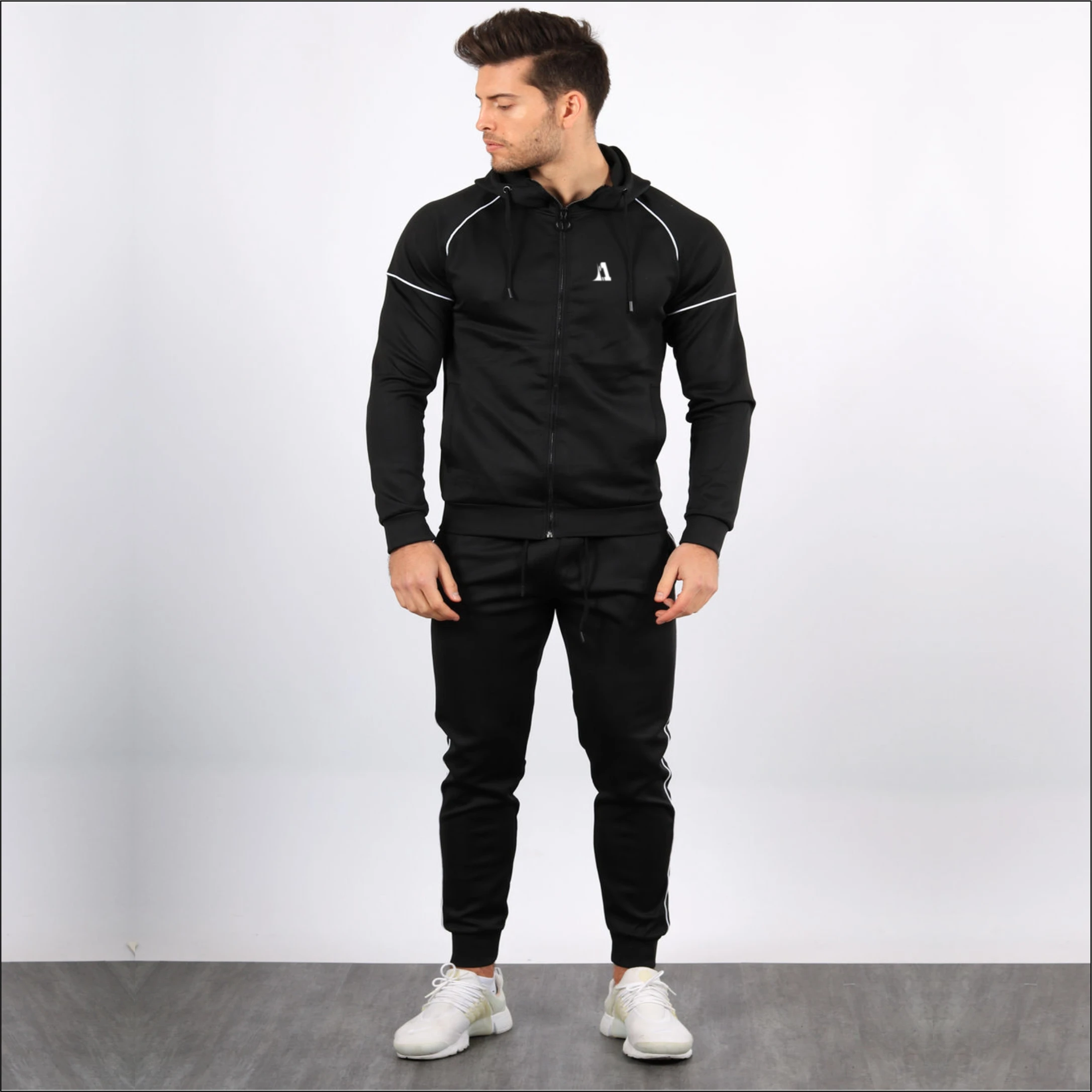 OEM Custom Embroidery Logo Mens Tracksuit Men Jacket Suit Slim Fit Streetwear by ONE APEX