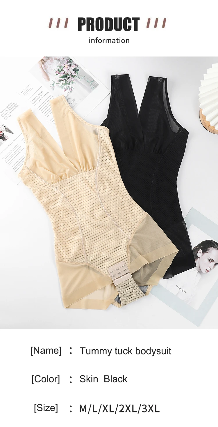 High Quality Plus Size Women Slim Tummy Tucker High Waist Trainer Shapewear Body Bodysuit Shaper With Bra details