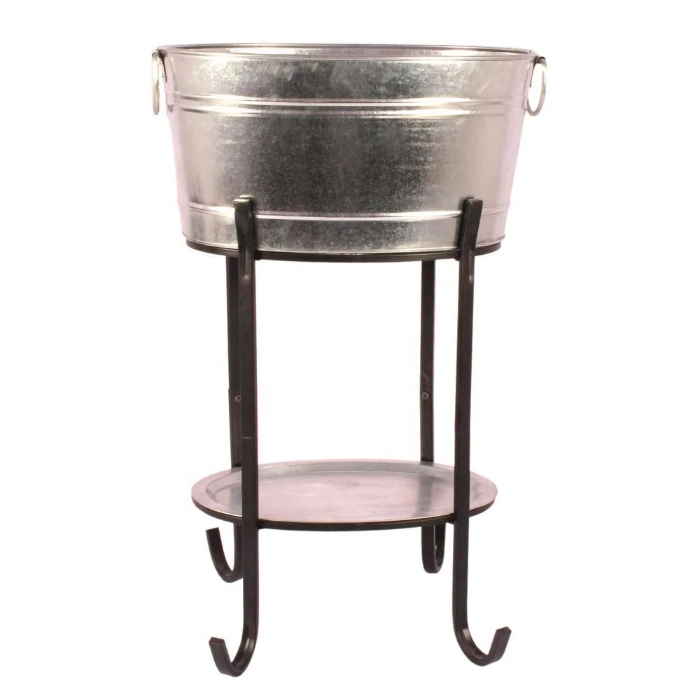 Galvanized Steel Metal Large Beverage Party Tub With Iron Stand Buy