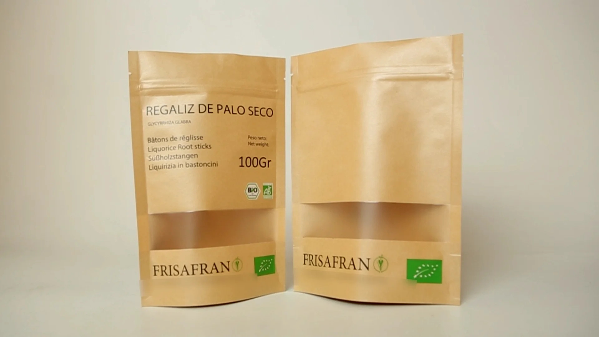 Four Sides Sealing Pouch Laminated Kraft Paper Bag Customized Logo