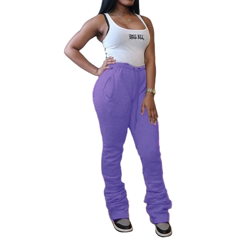 stacked joggers plus size