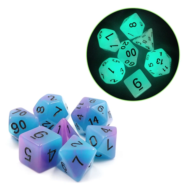 Dés polyédriques - PWSHYMI - Tapez C - 7 pièces - Multicolore