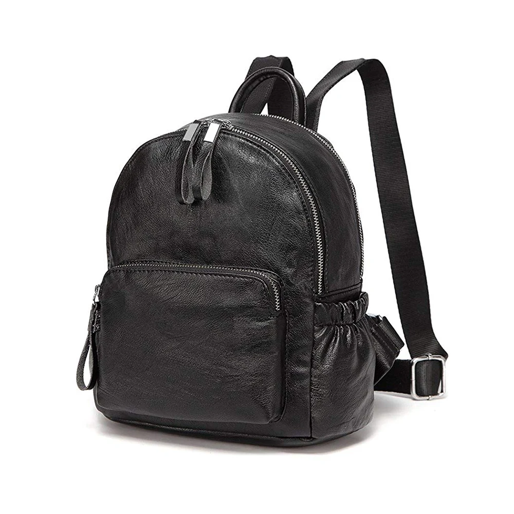 small black leather rucksack