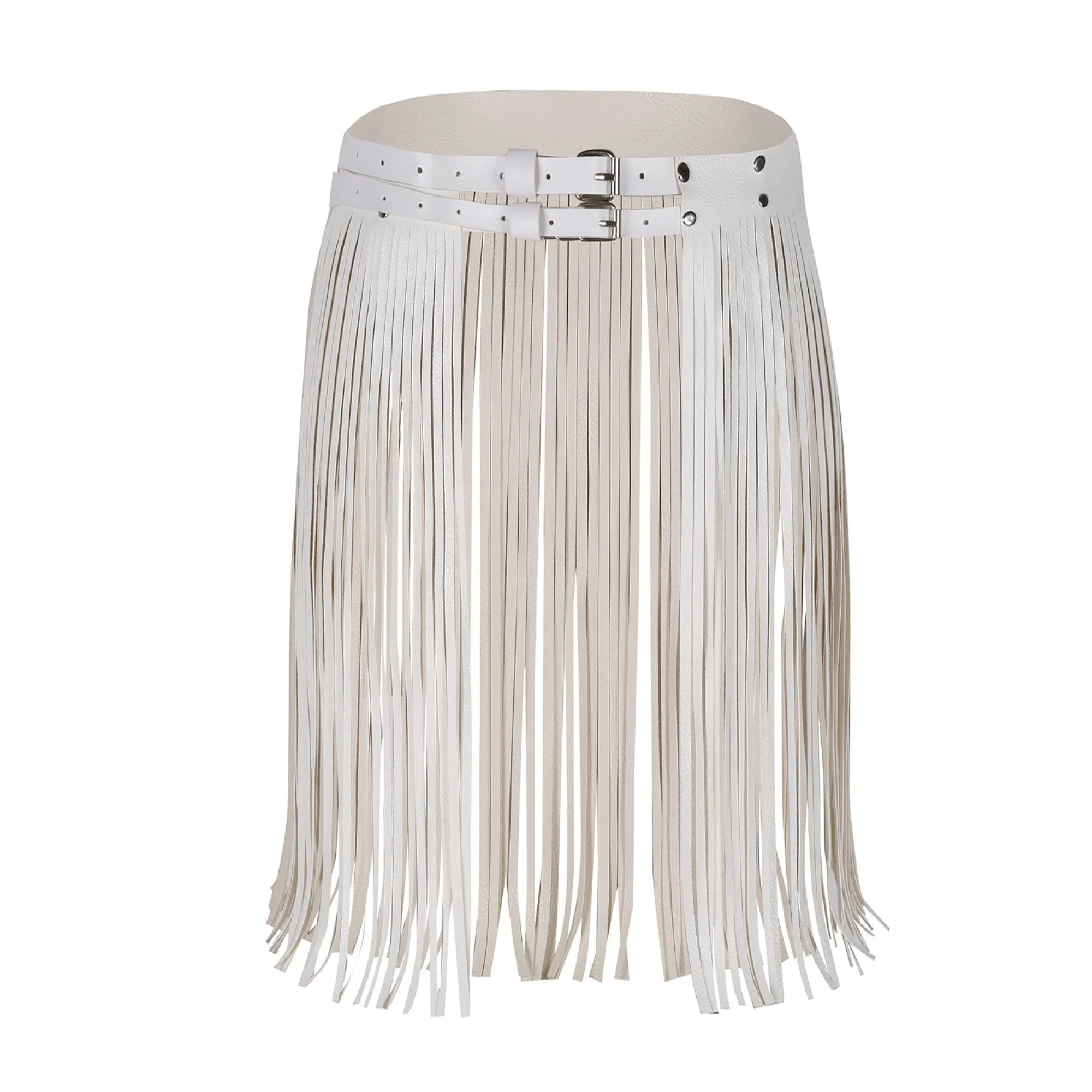 leather tassel belt skirt