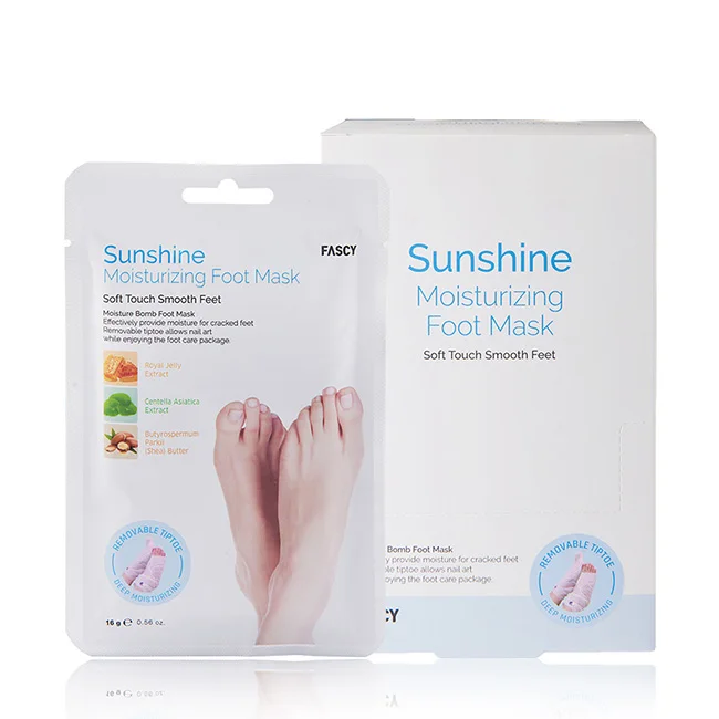 Двухслойная блестящая увлажняющая маска гарантированного качества для ног со съемными пальцами