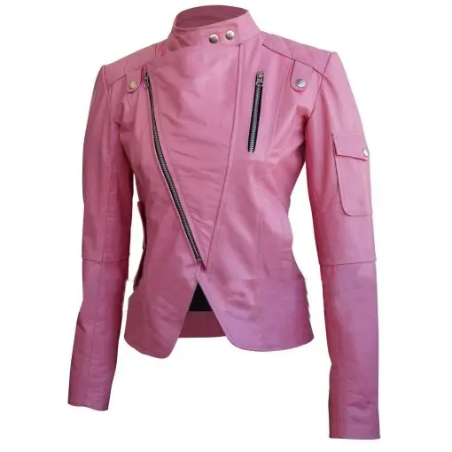 pink genuine leather jacket