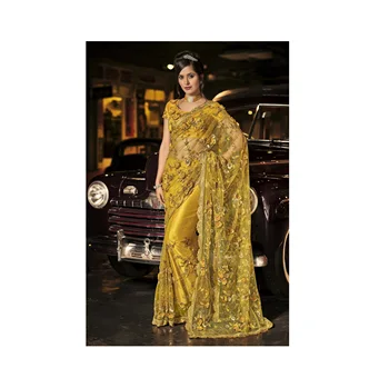 Designer Luxurious Party wear Beautiful Latest Design Partywear Saree with Blouse for Wholesale at Lowest Price