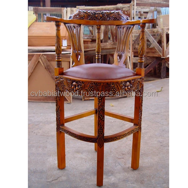 Vinyard Bar Chair Full Leather Dining Room Furniture Antique