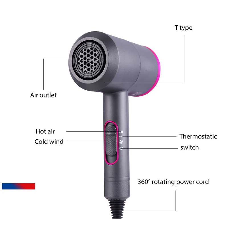 
 2000 Вт ионный фен для волос с молотком постоянной температуры, Профессиональные Фены для волос  