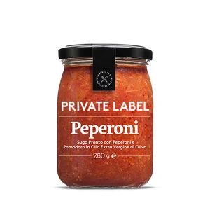 Private Label OEM Italian Tomato Sauce with Peppers 260 g Jar for Wholesalers