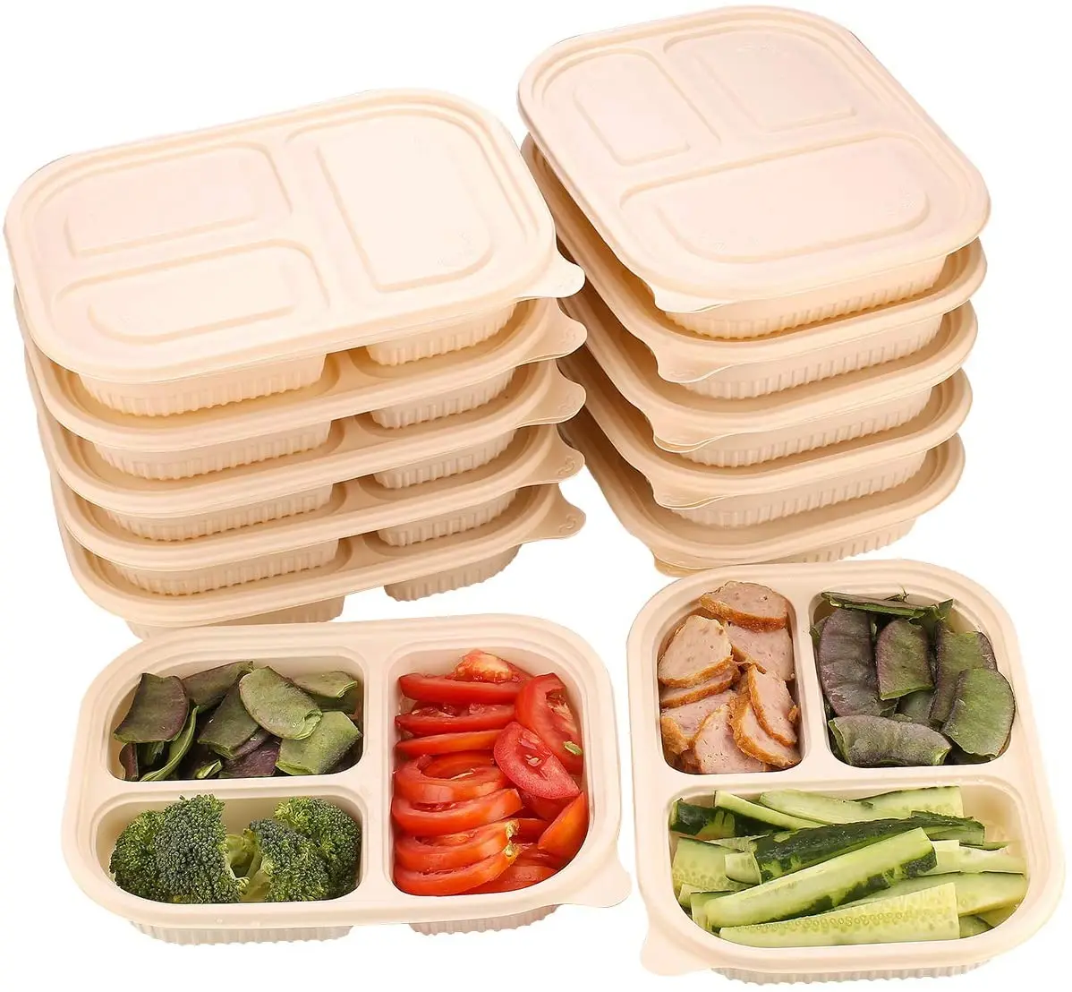Custom Compostable Hot Food Takeaway Containers by PLALEAVES