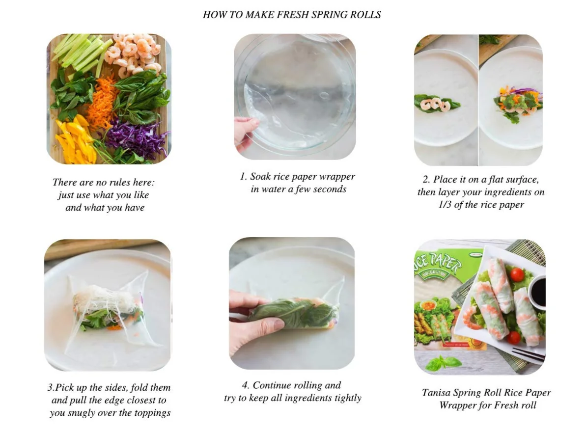 Round Square Edible Rice Paper Wrapper Vietnamese Wrapping Rice Paper ...