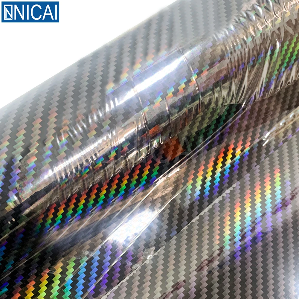 NICAI Car Wrap Vinyl - 2D Rainbow Laser Carbon Fiber Film