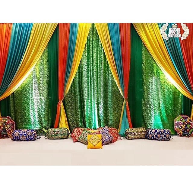 Beautiful Backdrop Cloth For Mehndi Function Wedding Sangeet Night Stage  Backdrops Indian Wedding Decor Sangeet Backdrops - Buy Curtain European  Style Embroidered Backdrop Fabric Sequin Cheap Wedding Backdrops Indian  Wedding Backdrop Curtains,Embroider