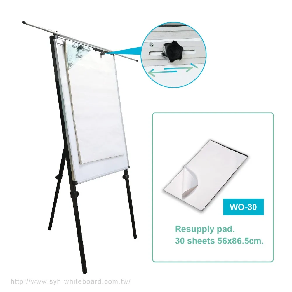 
 Fold black aluminum square tripod stand whiteboard flip chart  