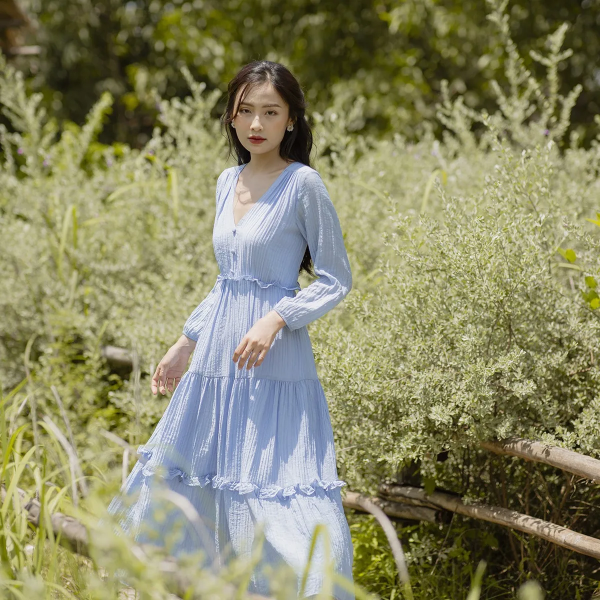 Shop Our White Summer Vintage Maxi Dress with V-neck