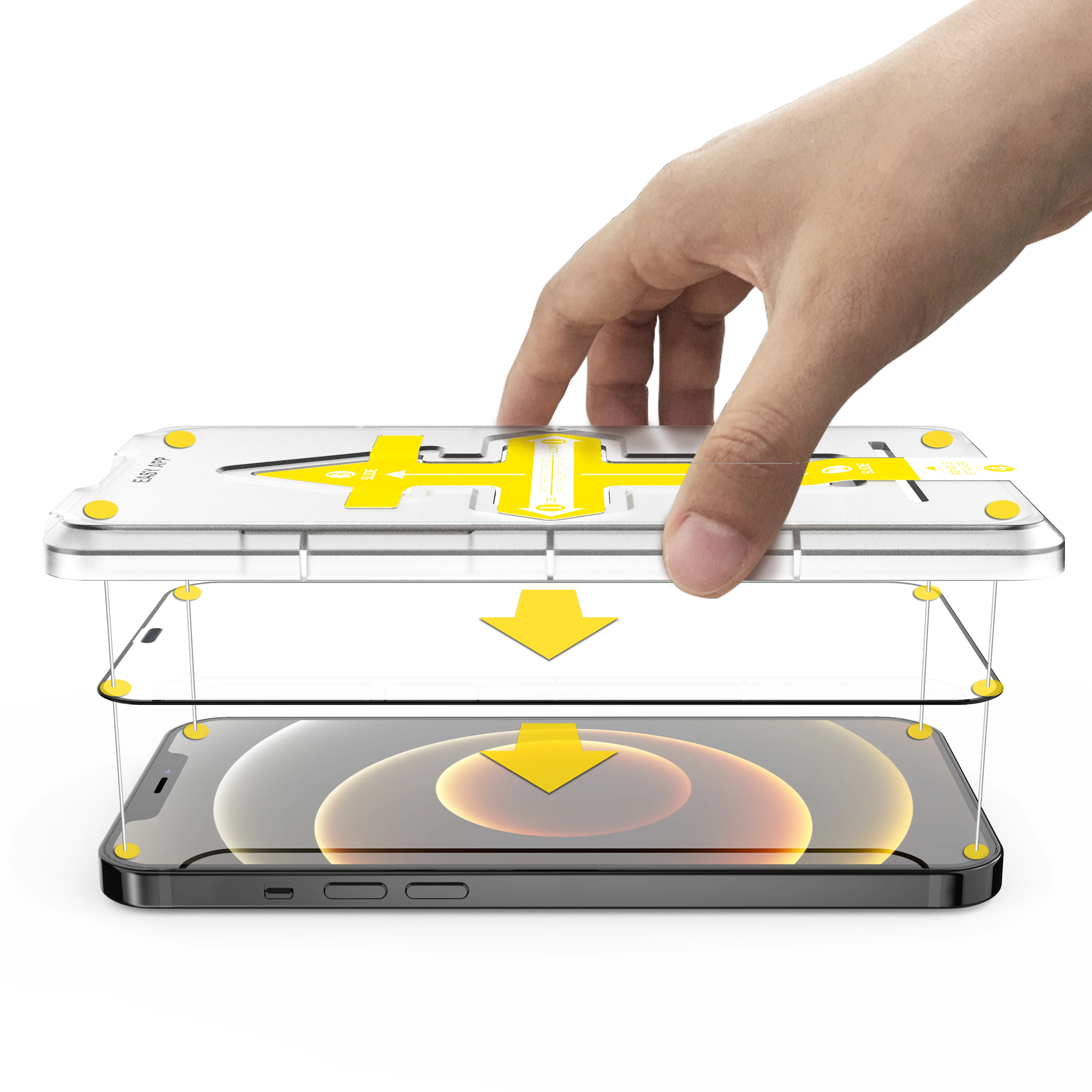 Glass Screen Protector Designed For Iphone 12 6 1 Inch Tempered Glass 9h Hardness 12 Points Impact Absorb With Installation Tool Buy Frame Applicator Cut Size Case 9h 9d 11 D 0h Temperd