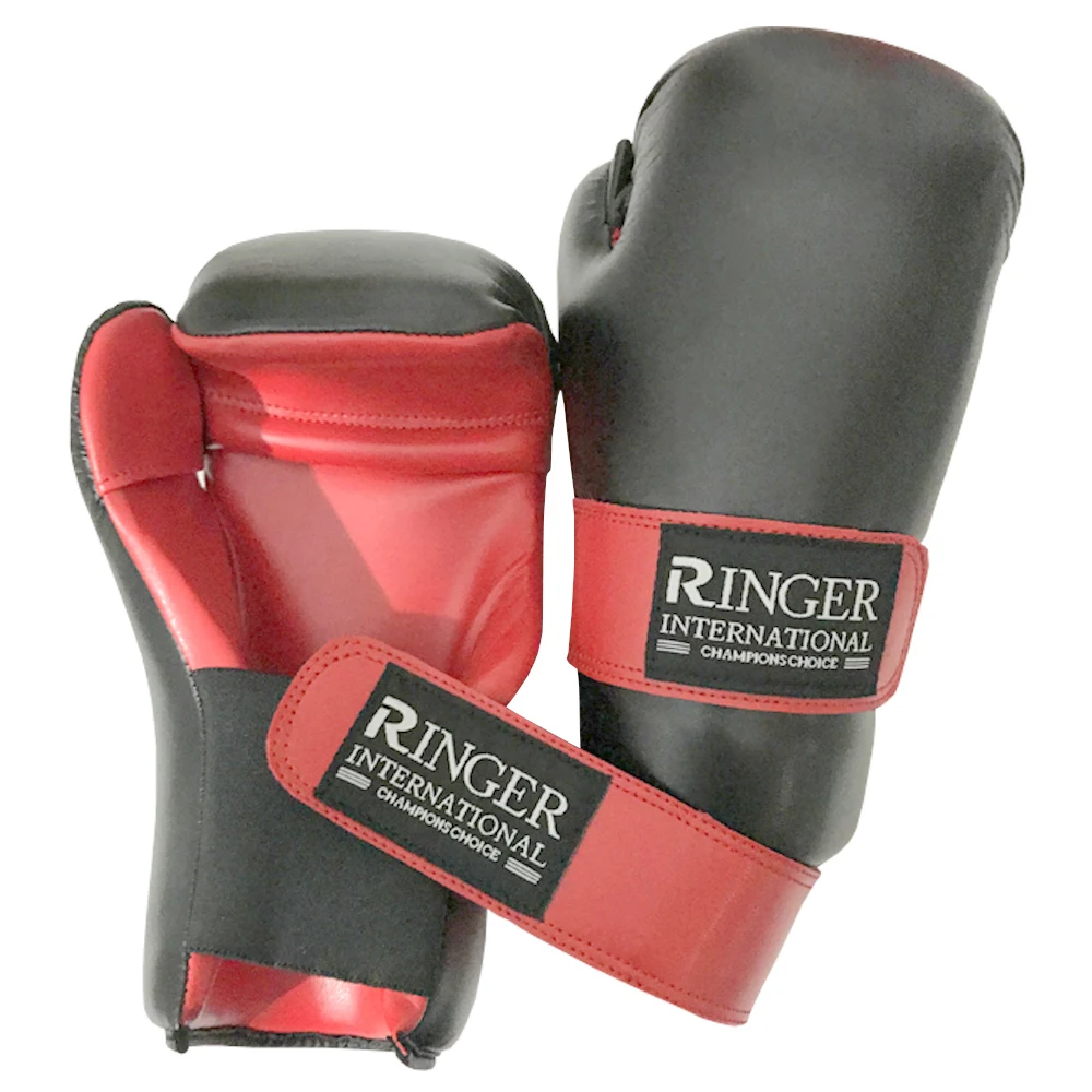 PU Leder Handschuhe 1 Paar Halbfinger Unisex Atmungsaktiv Boxen Karate 