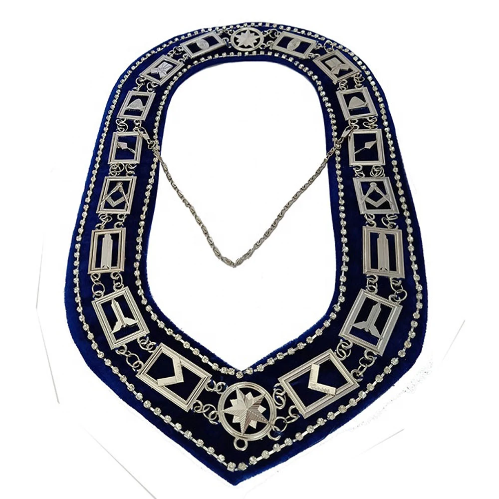 Wholesale Masonic Regalia Chain Collar Sliver Blue Lodge Master Mason ...