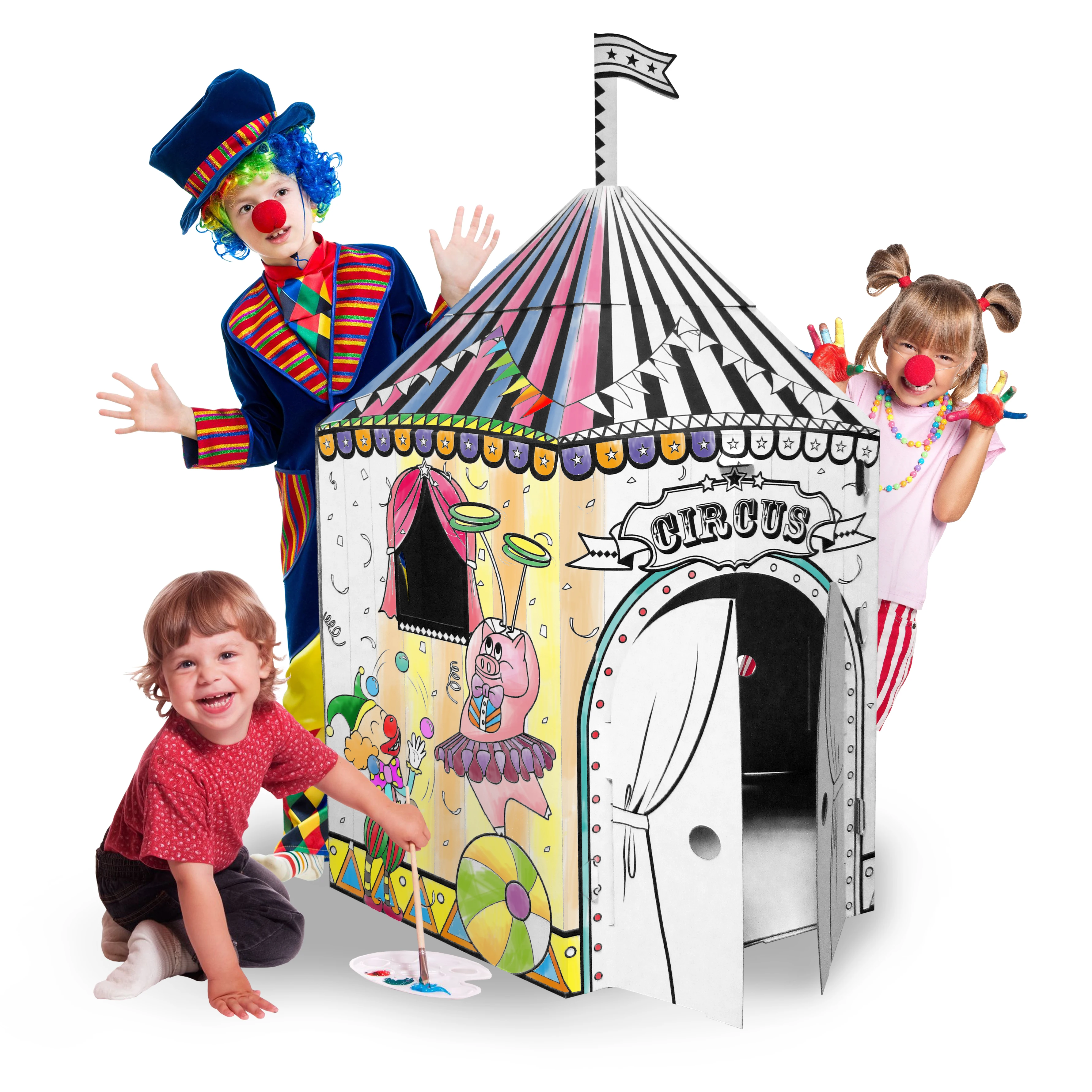 Diy3dカラーリングサーカスをテーマにした段ボールプレイハウス Buy Circus Tent Party Playhouse Coloring Playhouse Product On Alibaba Com