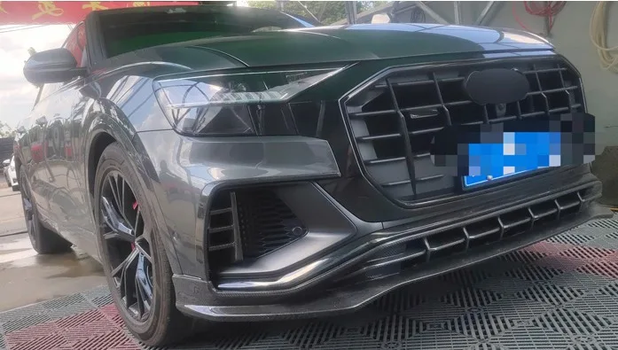 Carbon Front Splitter Lip Rear Diffuser Spoiler Tailpipes Kit For Audi ...
