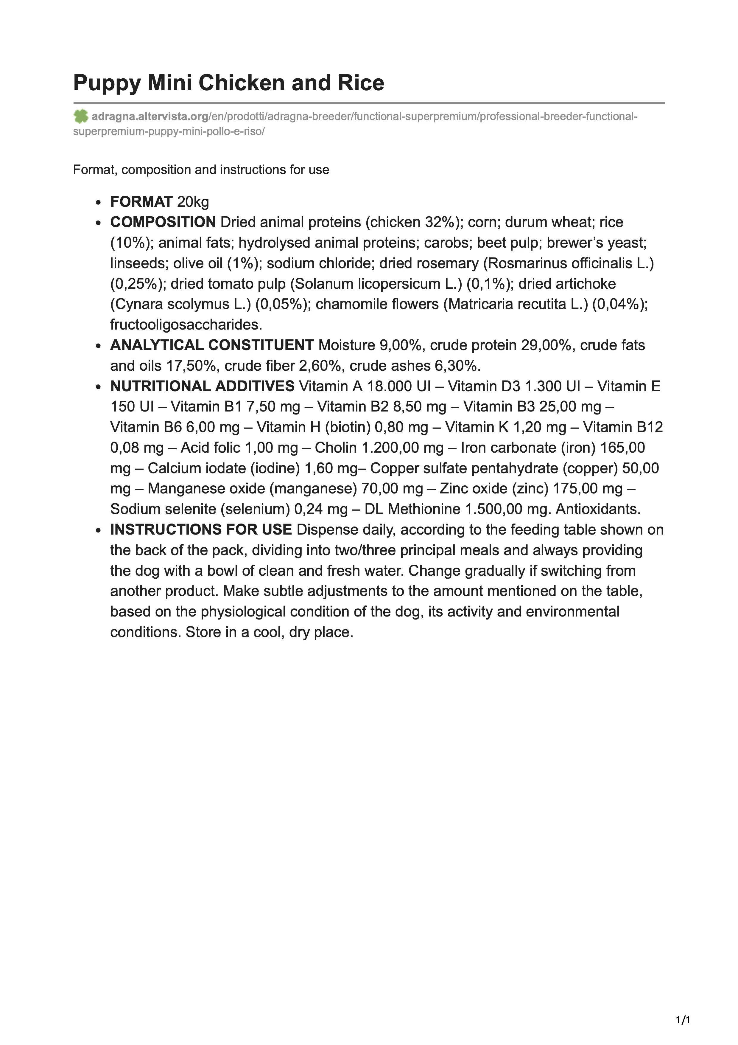 Wholesale 20 Kg Pack Dry Puppy Food With Chicken And Rice Buy Pet