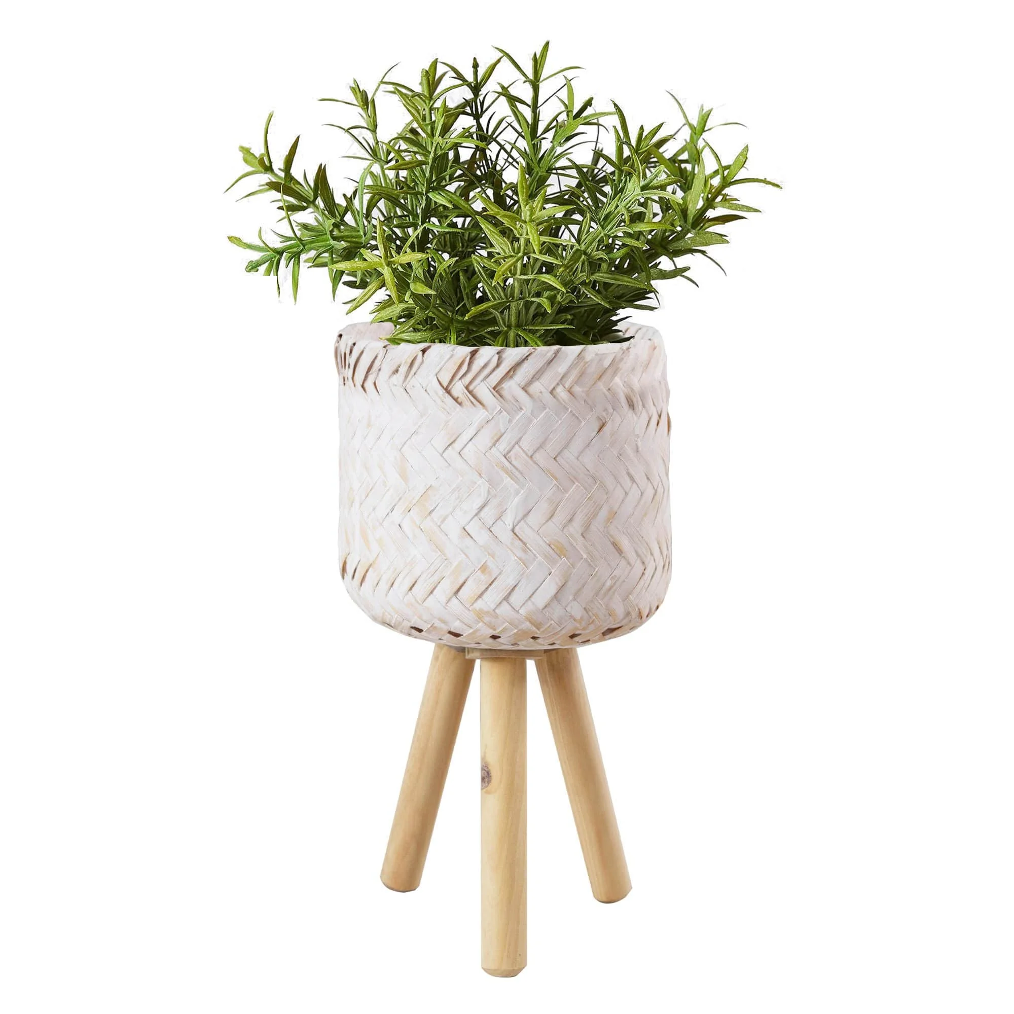 Set Of 2 Lovely Bamboo Wicker Planter Basket W Removable Legs,Plant Pot