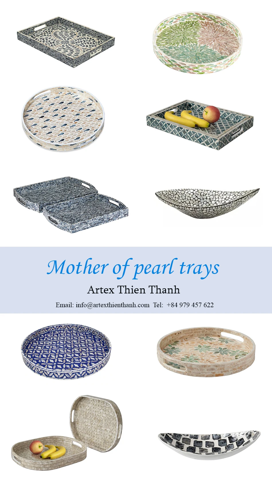 Custom Multi Colors Mother Of Pearl Inlay Serving Trays Nice