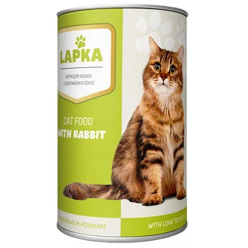 Lapka Canned cat food with rabbit 415g