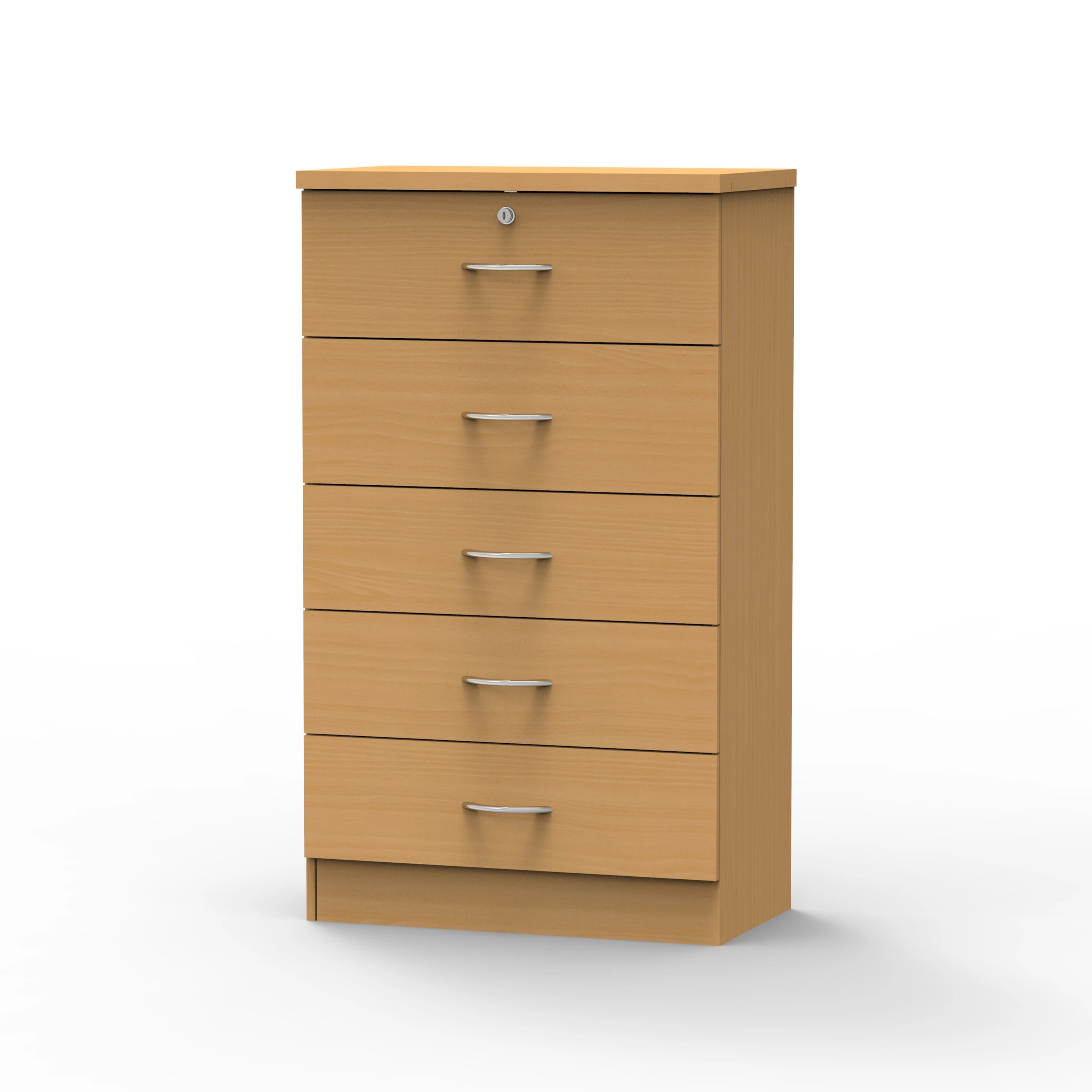 5-Drawer Chest of Drawers for Bedroom Living Room Kids Made in Malaysia Wood Top Cabinet With Lock 1437