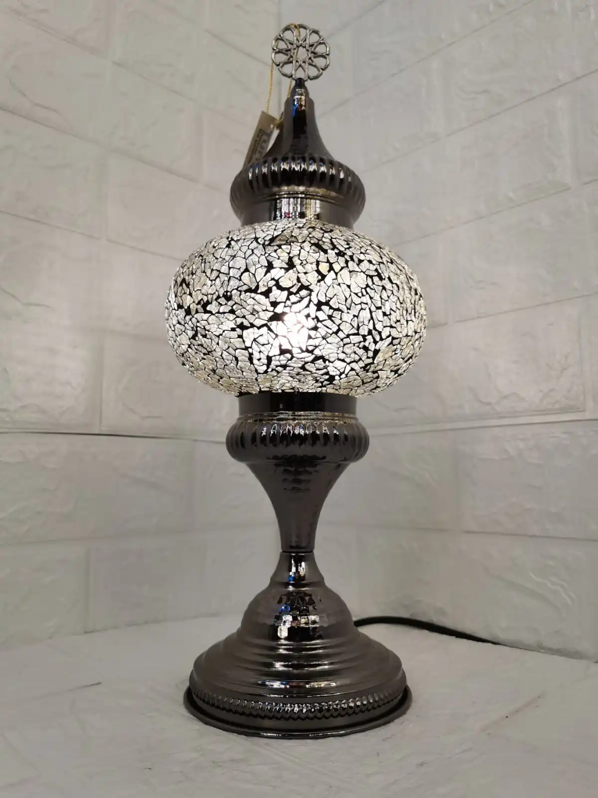 grey mosaic lamp